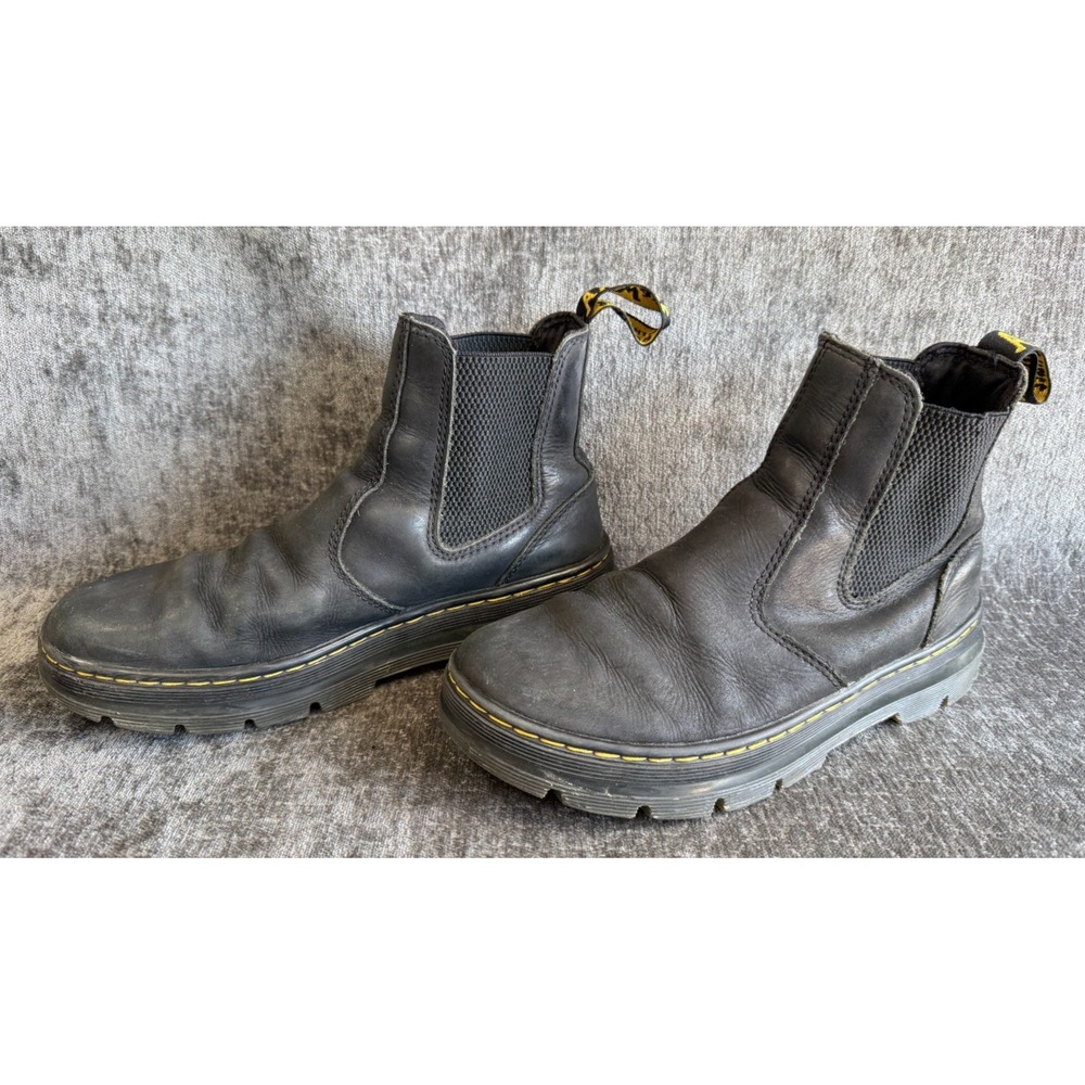 Dr. Martens Embury Black Wyoming Leather Chelsea Boots Slip On Mens 7 Women 8